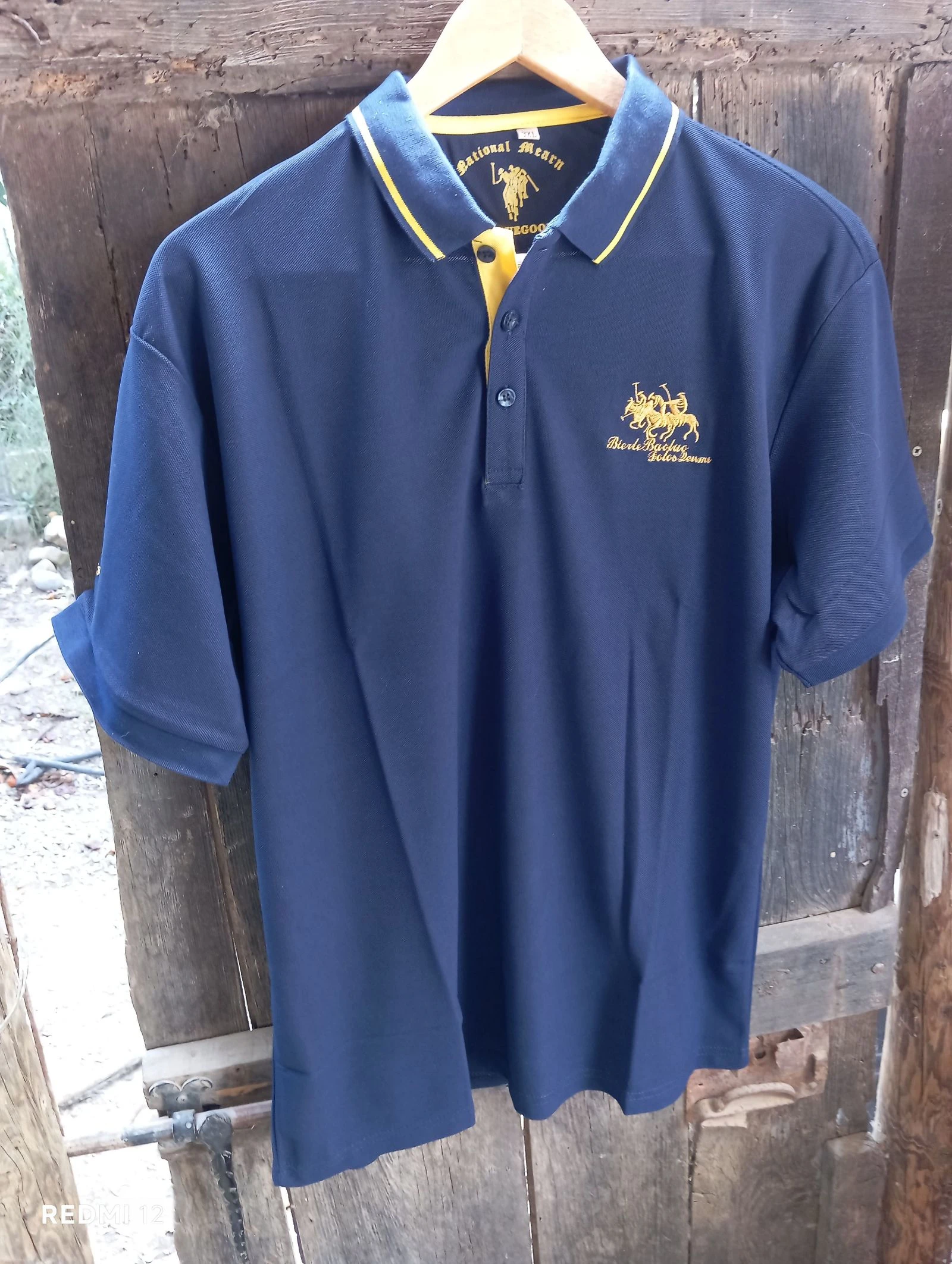 Lot of 2 men's polo shirts (Navy Blue and Black) 3XL (Equivalent to L/XL) – photo 3